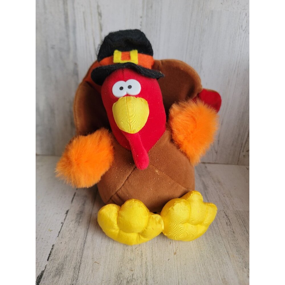 Vintage plush Pilgrim turkey thanksgiving home decor